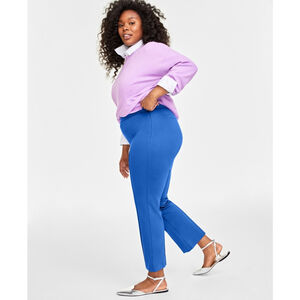 On 34th Women's Plus Size 3X Short Blue Ponte Kick-Flare Ankle Pants NWT